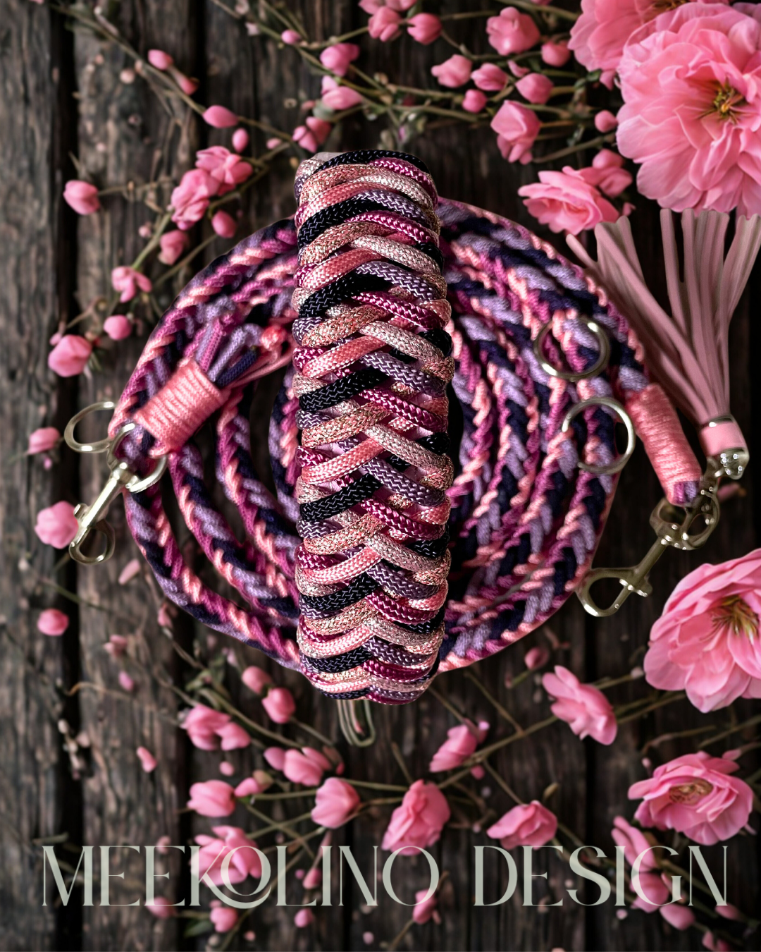 Paracord Set Halsband und Leine „GlitterDream“