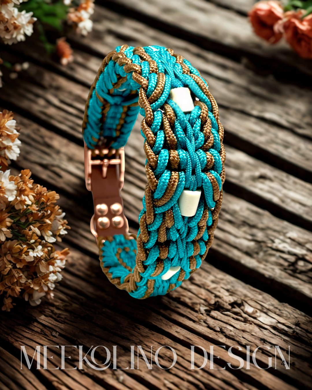 Paracord Anti-Zecken-Keramik-Halsband  „Cheffe“