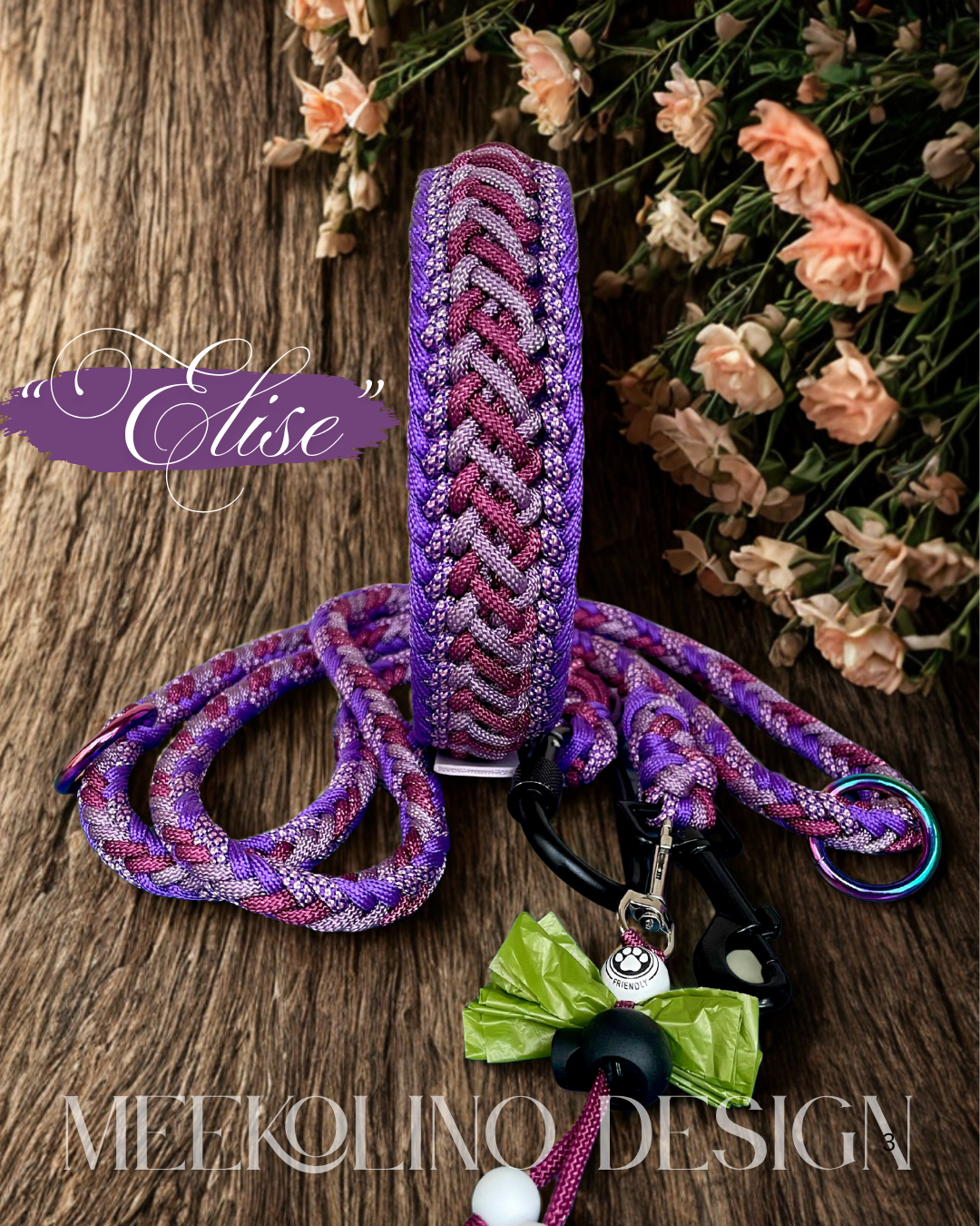 Paracord Set Halsband und Leine „Elise“