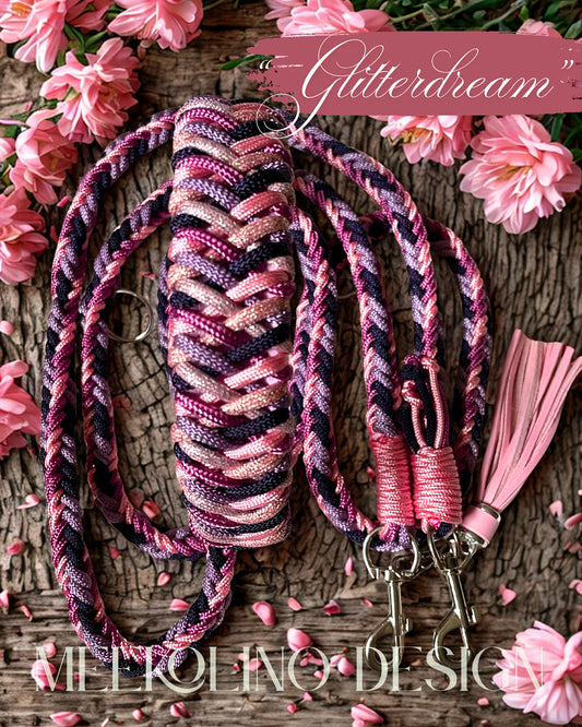 Paracord Set Halsband und Leine „GlitterDream“