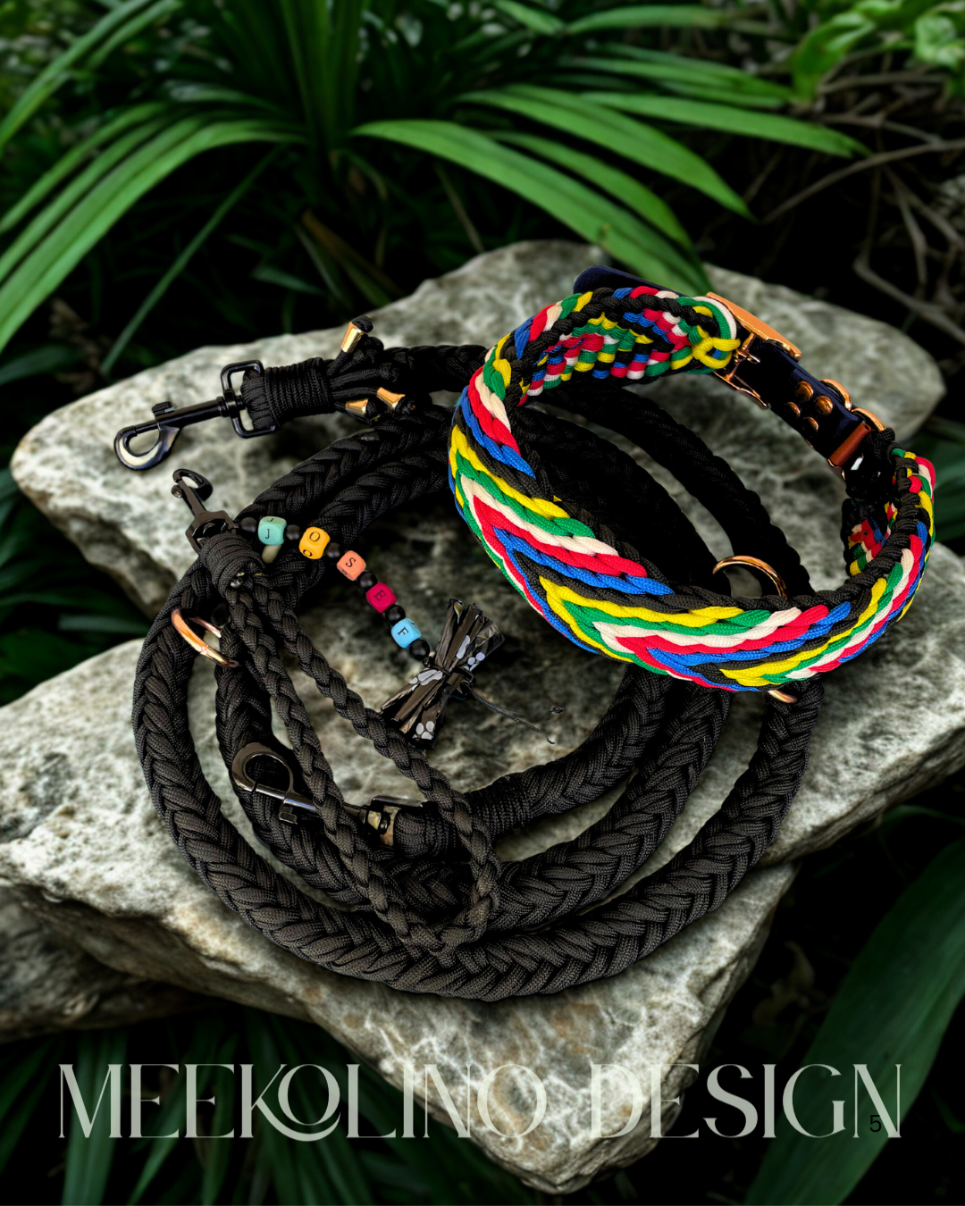 Paracord Set Halsband und Leine „Wakka Wakka“
