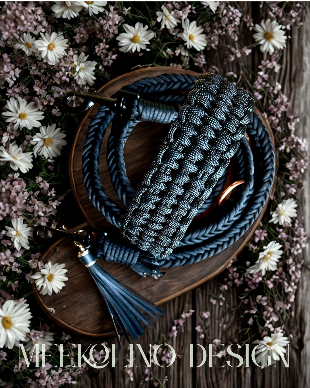 Paracord Set Halsband und Leine „Black Beauty“