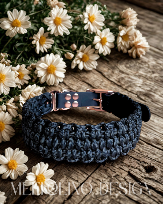 Paracord Set Halsband und Leine „Black Beauty“
