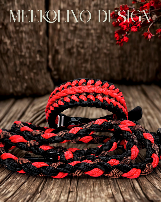 Paracord Set Halsband und Leine „Bow“