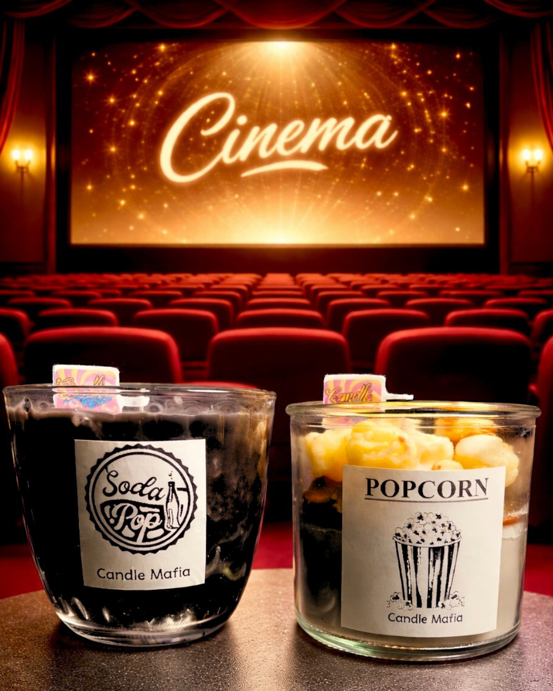 Kerze im Glas Set „Popcorn & Soda Pop“