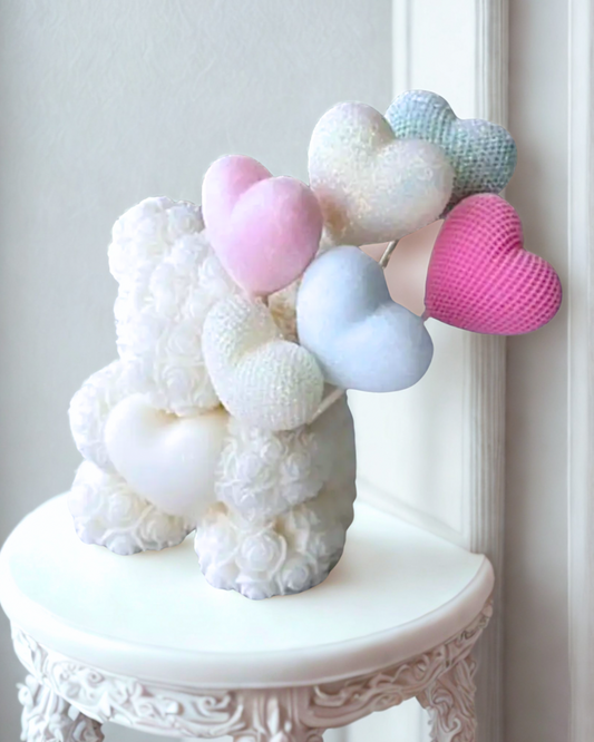 Kerze „Bär mit Herzballons“