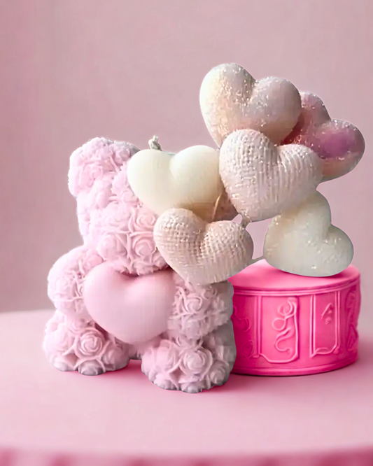 Kerze „Bär mit Herzballons“