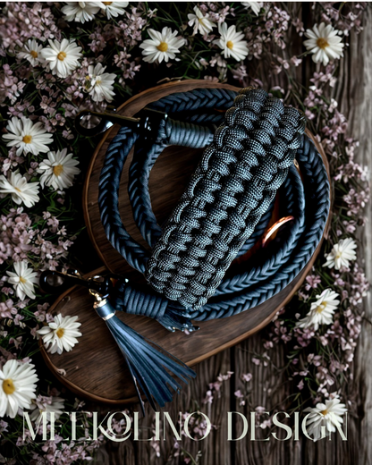 Paracord Set Halsband und Leine „Black Beauty“