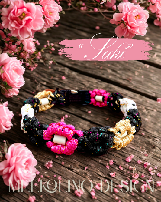 Paracord Anti-Zecken-Keramik-Halsband  „Suki“