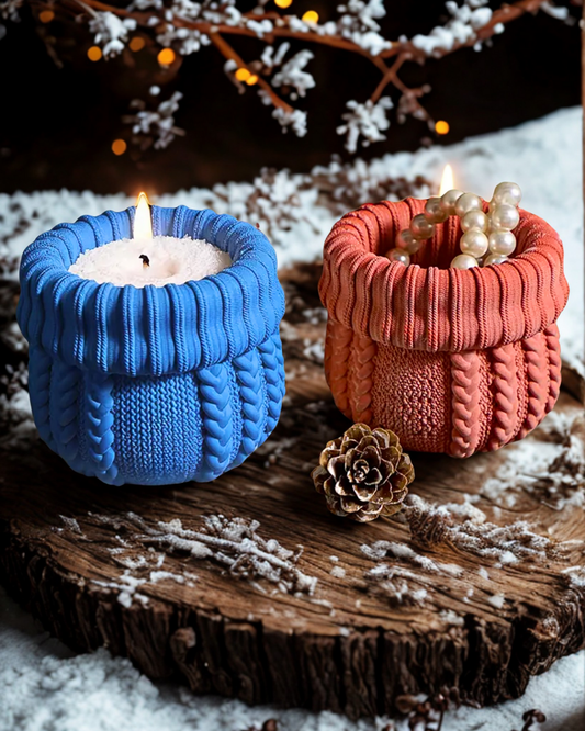 Kerze Optik „Wollpullover“