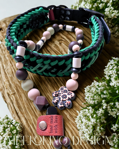 Paracord Set Halsband und Leine „Lights up Piet Pane“